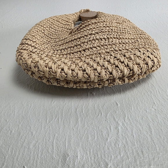 MNG By Mango Tan Round Natural Fiber Woven Shoulder Bag - Picture 5 of 10